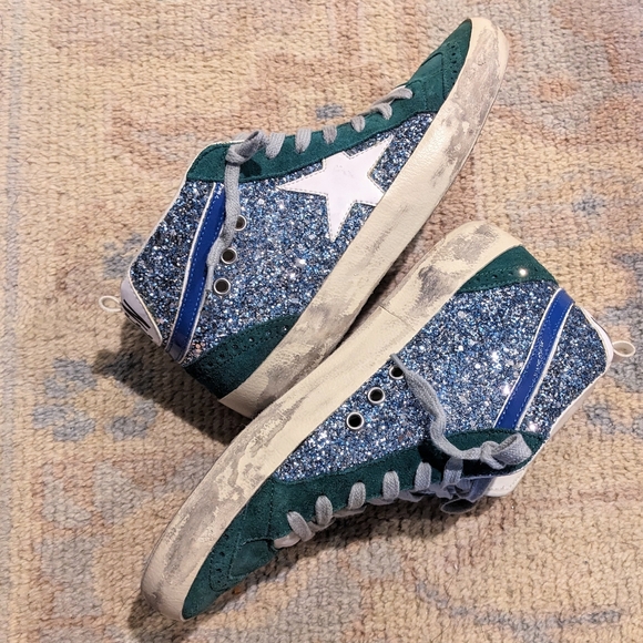 🦄RARE💚Golden Goose💚Silver Glitter MidStar Sneakers 37 - Picture 14 of 15